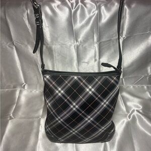 Burberry Black and Gray Plaid Crossbody Bag